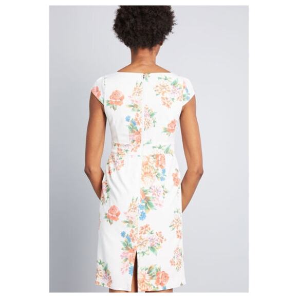 ModCloth White Floral Elegant Reflections Dress Sz.S NWT - Picture 2 of 8